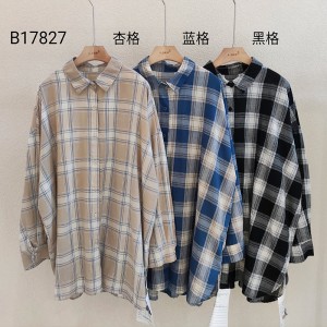 เสื้อลายตารางหมากรุกขนาดใหญ่ที่กำหนดเอง 17827 เสื้อลายตารางหมากรุกหลวม